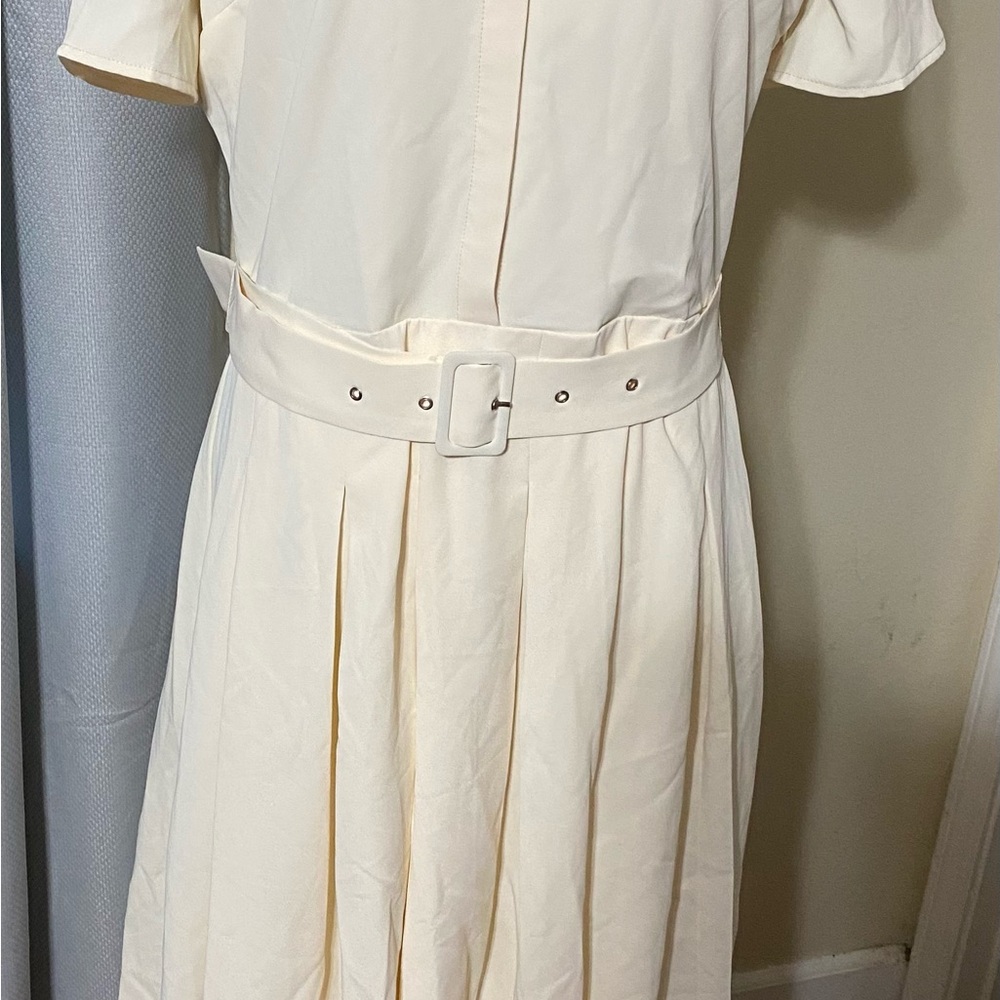 English Factory Cream A-Line Midi Dress